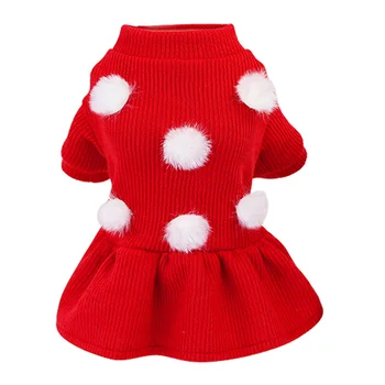 Cietā Trikotāžas Kleita Ar Suņiem Ziemas Ziemassvētku Adīt Kleitas Džemperi Meitenei Svārki Sweet Mazuļiem Mazuļu Drēbes