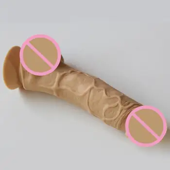 Daudzkrāsains Super Labs Izmērs 18*3.5 cm Tīra Silikona Dzimumlocekļa Reālistisks Dildo ar piesūcekni Sexy Rotaļlietas Sieviete