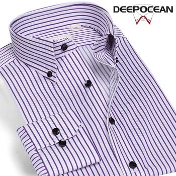 Deepocean Modes Kokvilnas Krekls Vīriešiem Kreklu Smart Casual Ilgi Krekli Vīriešu Tops Plus Lieluma Cilvēks Apģērbu Camisa Masculina Krekli