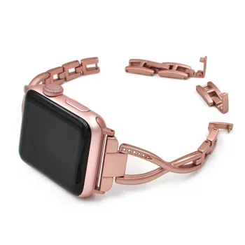 Dimanta siksnu Apple Skatīties Band apple skatīties 5 4 3 joslu 44mm/40mm Nerūsējošā Tērauda Iwatch 5 4 42mm/38mm Aproce watchband jostas