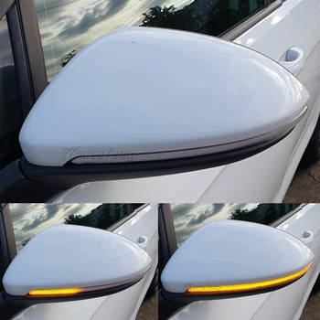 Dinamiskā Blinker Spilgti LED Pagrieziena Signāla Kristāla VW Golf MK7 GTI 7 7.5 R Rline GTD Spogulis Gaismas skaidrs, 2013 2018 2019 2020
