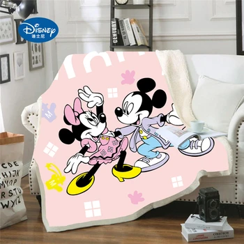 Disney Mickey 3D Minnie Iespiesti Sherpa Segu Dīvāna Segu Segtu Ceļa Gultas piederumi Kontaktligzdas Samta Plīša Mest Vilnas Sega