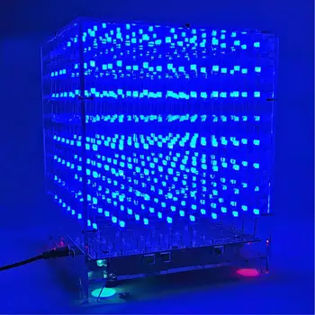 DIY WIFI APP 8x8x8 3D LED Gaismas Kubu Komplekts Jaunums PCB Kuģa LED MP3 Mūzikas Spektra Elektronisko noteikt Ne Mājokļu