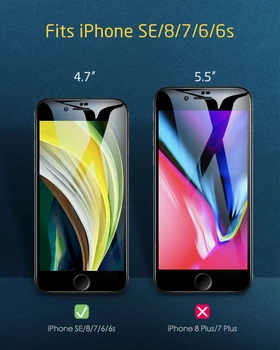 EAR Rūdīts Stikls iPhone SE 2020. gadam Ekrāna Aizsargs, 2gab Pilnībā Segtu Rūdīta Stikla Apple iPhone SE 2 8 7 6s Ekrāna Flim