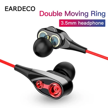 EARDECO Dual Drive In-ear Austiņas, Basu, Stereo Tālruņa Austiņas Austiņas Ar Mikrofonu Earbuds Par Xiaomi Huawei, Samsung iPhone