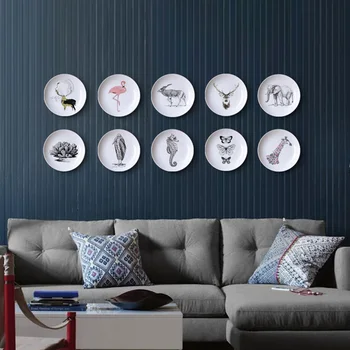 Elegants Ziemeļvalstu karājas pie sienas apdares keramikas sienu apdare dzīvnieku karājas plāksne fona sienu apdare