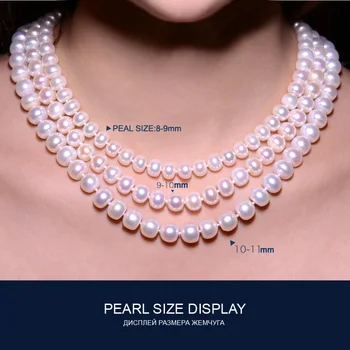 FENASY naudas sodu AAAA augstas kvalitātes dabīgo saldūdens pērļu kaklarota sievietēm, 3 krāsas, 8-9mm, pērļu rotaslietas 45cm sānslīdi kaklasaite kaklarota