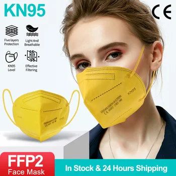 FFP2 KN95 Sejas Maska Elpojošs 95% Filtrēšanas PM2.5 Anti-Miglas 5-Slāņu Pielāgojams Mutes Maska Anti-Miglas Spēcīgas Individuālās Aizsardzības