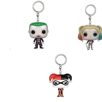 FUNKO POP Pašnāvību Squad Joker & Harley Quinn Keychain Rotaļlietas Rīcības Attēlu Kolekcija Rotaļlietas Bērniem ar Mazumtirdzniecības Kastē