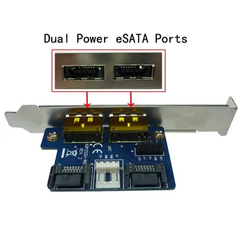 Galda Dators Dual Port SATA Power eSATA eSATAp 9Pin, lai Pārveidotājs USB 2.0 Paplašināšanas Aizmugures Stiprinājuma Karte