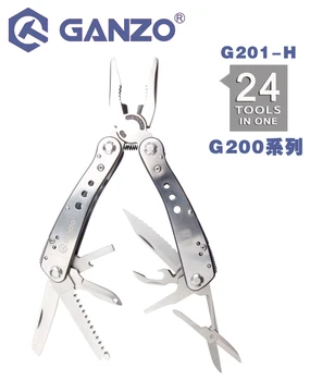 Ganzo G200 sērijas G201-H Multi knaibles 24 Rīkus Vienā Rokā Instrumentu Komplekts Skrūvgriežu Komplekts Portatīvo Salokāmo Nazi Nerūsējošā Tērauda plier