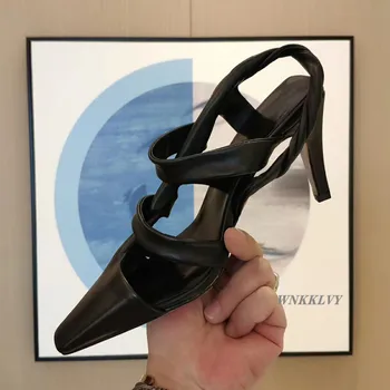 Gladiatoru Sandales sieviešu augstpapēžu īstas ādas spaure kājām pāri jostas dizaina sandalies Vasaras puse kleita kurpes sieviešu 2020