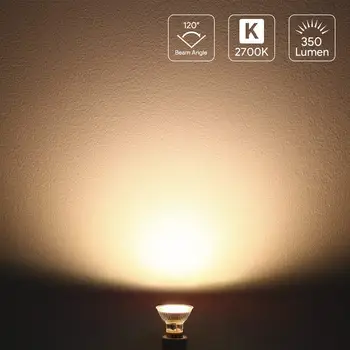 GU10 LED Spuldzes, Lampas 40/50/60W Ekvivalenta 3/4/5W 250/350/450lm Silti Balta 2700K 120 Gaismas Leņķis[Enerģijas Klase A+]-6PACK