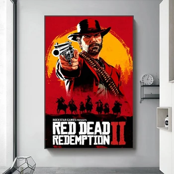 HD Drukāt Red Dead Redemption 2 Plakāti pie Sienas Mākslas Audekls Drukāt Attēlus Mūsdienu Filmu Mākslas Dekoratīvie, lai Dzīvojamā Istaba