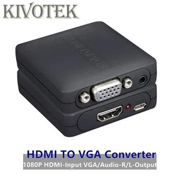 HDMI, VGA+R/L Audio Adapteri Converter Downscaler 1080p hdmi Uz VGA Female Connector USB Strāvas HDTV PC Klēpjdators Bezmaksas Piegāde