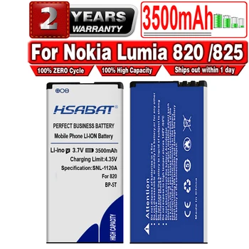 HSABAT New 3500mAh BP-5T Akumulatoru Nokia Lumia 820 Bultiņas RM-878 825 Lumia 820T Lumia 820.2 Lumia 825 Akumulators