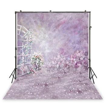 HuaYi mākslas auduma fotogrāfija brīnišķīgi rozā ziedi apdare fona fotogrāfija kāzu photoshoot backdrops XT-7026