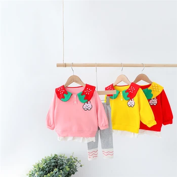 HYLKIDHUOSE 2021. gada Pavasarī Baby Meiteņu Apģērbu Komplekti, Trušu Lāce, T Krekls, Bikses Bērniem, Bērnu Ikdienas Apģērbu Toddler Zīdaiņu Drēbes