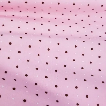 Iespiests Punkti Rozā Dizaina 40 gadu vecumā Kokvilnas Trikotāžas Audums ar pusi metru REMONTDARBOS bērnu drēbes, priekšautiņi, gultas veļa, kokvilnas Džersija Auduma