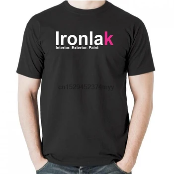 Ironlak Logo Melns T-Krekls Mens Apaļu Kakla Kokvilnas T-krekls Gadījuma T Krekls Vasaras Modes Topi Apģērbi