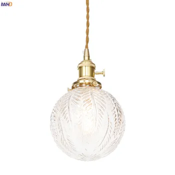IWHD Radošo Cirsts Stikla LED Pendant Gaismas Retro Vara Ziemeļvalstu Karājas Apgaismojums Kulons Lampas Vintage Hanglamp Mājas Apgaismojums