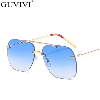 Izmēģinājuma Vintage, Saulesbrilles Sieviešu Laukumā bez apmales Saulesbrilles Vīriešiem Bezrāmju Retro Slīpumu, Saulesbrilles, Briļļu Steampunk UV400
