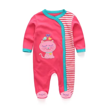 Jaundzimušo Sleepwear Baby Meitenes Apģērbu Karikatūra Sega Zīdainim garām Piedurknēm bērnu Pidžamas apģērbi RFL1071