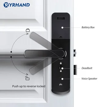 Jauns X6 Ūdensizturīgs tuya smartlife drošības pirkstu nospiedumu wifi smart durvju atslēga ar durvju zvanu uz Mājas dzīvokļu viesnīca
