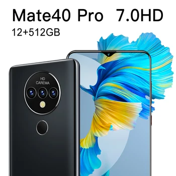 Jaunu Globālo Versiju Mate40 Pro Viedtālrunis 12 GB 512 GB Android OS 10.0 Tips-C 4800mAh pirkstu Nospiedumu atslēgt 4G5G Mobilais Tālrunis