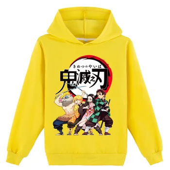 Jaunā Stila Anime Demon Slayer Mazulis Džemperi Sporta Krekls Modes Kamado Tanjirou Kostīmu Hoodies Harajuku Bērnu Sporta Krekls Topi