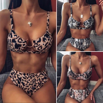 Jo-X Sexy Leopard viens gabals peldkostīms Viena pleca, bikini 