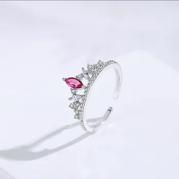 JoyceJelly moderns sudrabs 925 rotaslietas, gredzens sievietēm ruby pērle dārgakmens ar bowknot dizaina atvēršanas gredzenu sieviešu gredzenu, vairumtirdzniecība