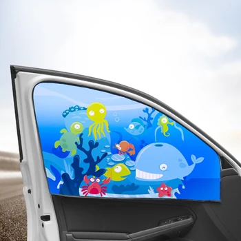 Karikatūra Magnētisko Auto saules aizsargs Sānu logu saulessargs aizkaru Vasaras Regulējams sauļošanās Bērnu ēnā saules UV folijas