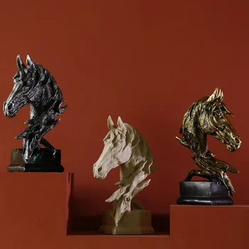 Karstā Pārdot Zirgu Galvas Abstraktus Ornamentus, Apdare, Mājas Hnadcrafts Statuetes Miniatūras Modeli, Galda Dekori Aksesuāri Skulptūra