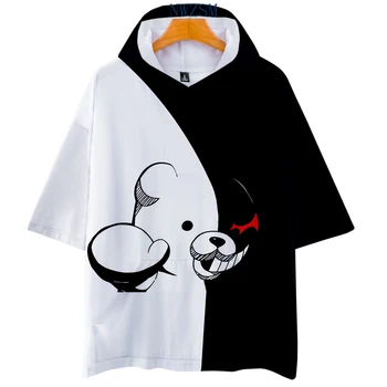 Karstā Spēles Danganronpa Monokuma Cosplay Kostīmi Hoody Tshirt Vīriešu, Sieviešu T-krekls ar Kapuci T Krekls Trigger Happy Postu Kabatas Drēbes