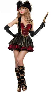 Karību jūras Pirātu Karavīrs Kostīms sieviešu Halloween Karnevāla Tērpi Puse Cosplay Kostīmi Sieviešu Masku seksīgs Apģērbs