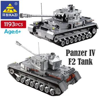 KAZI 1193 GAB Celtniecības bloki Panzer IV F2 Tvertne Modeļa Veidošanas Bloku Rotaļlietas Bērniem Dāvanas zēns ABS Plastmasas Veidot Ķieģeļu Komplekti