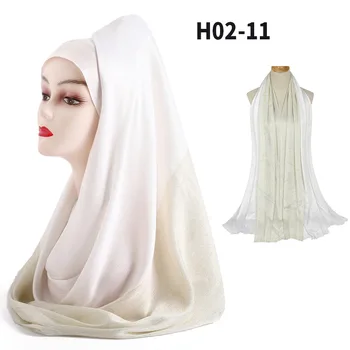 Kokvilnas Hijab Šalle Sievietēm Musulmaņu Galvas Lakatu Zelta Diegus Tīrtoņa Krāsu Šalles Un Wraps Ap Galvu Stiprināmas Pashmina Sieviešu Foulard Šalles