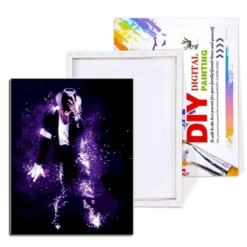 Krāsu Skaits Krāsošana Michael Jackson HandPainted Komplekti Zīmēšanai Attēls Diy Akrila Krāsas Audekla Mājas Dekoru, Pieaugušo Mākslas Dāvana