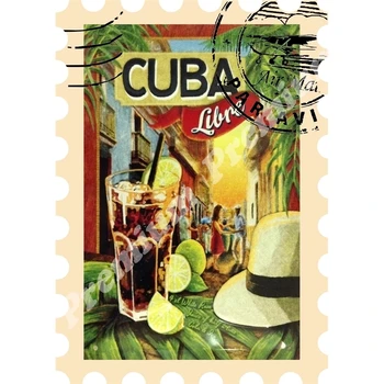 Kuba suvenīru magnēts vintage tūrisma plakāts