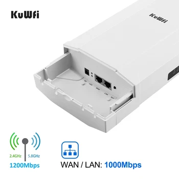 KuWFi Bezvadu Tilts Āra 1200Mbps Wifi Repeater/AP/CPE Maršrutētāju PTP 5KM liela Jauda 2.4&5.8 G Extender WiFi IP Kameras 48V