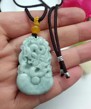 Kvalitātes Jade Amuletu Carven Pūķis jadite Kulons Ķīnas 12*Dzīvnieku zodiaka Pūķis -Talisman