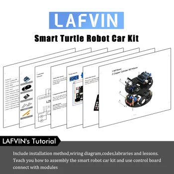 LAFVIN Gudrs Robots Automašīnas Komplektu Bruņurupucis DIY Montāžas Komplektu un Pamācību par Arduino