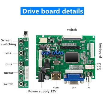 LCD Displejs TTL LVDS Kontrolieris Valdes HDMI VGA 2AV 50PIN 800*480 par AT090TN10 AT070TN90 92 94 Atbalstu Automātiski VSTY2662-V1