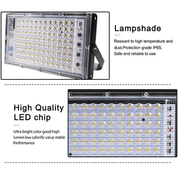 LED prožektors 50W 100W AC 220V 240V Āra Prožektors Prožektors silts aukstā LED ielas Lampas IP65 waterproof Ainavas Apgaismojums