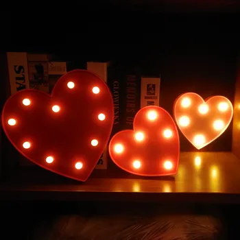 LED Sarkana Sirds, Nakts Apgaismojums, Dzimšanas dienas Dāvanas Draudzenēm Pasaku Vainags Puse Galda Gaismas Kāzas, Svētku Dekorēšana Lampas