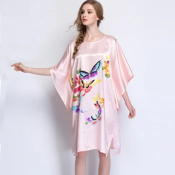 Lielgabarīta Vasarā Jaunu Rozā Sexy Viskozes Zīda Mājas Kleita Sievietēm Gadījuma Nightdress Sleepshirt Drēbes Kleita Peldmētelis Kimono Plus Lieluma 6XL