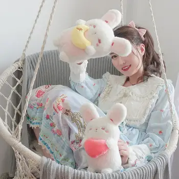 Lolita Zaķis Plīša Rotaļlieta, Saldie Mīlestību Sirdī Trušu Pildījumu Lelle, rotaļlietas, Meitene Donut Mēness Dekoru Bunny Princese Dāvanu Meitene Bērniem