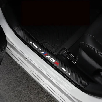 Lsrtw2017 Šķiedras Ādas Auto Palodzes Uzlīme Slieksni Mat Mitsubishi Outlander Sport Asx RVR 2011-2019 Piederumi Auto Stils