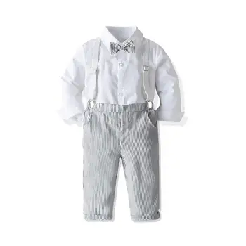 Lācis Līderis Zēnu Drēbes Uzvalku Jauno Rudens Bērniem Zeķu Apģērbu Komplekti Bērnu Priekšgala mezgls Tērpi Modes Puse Svītraina Apģērbs Apģērbs